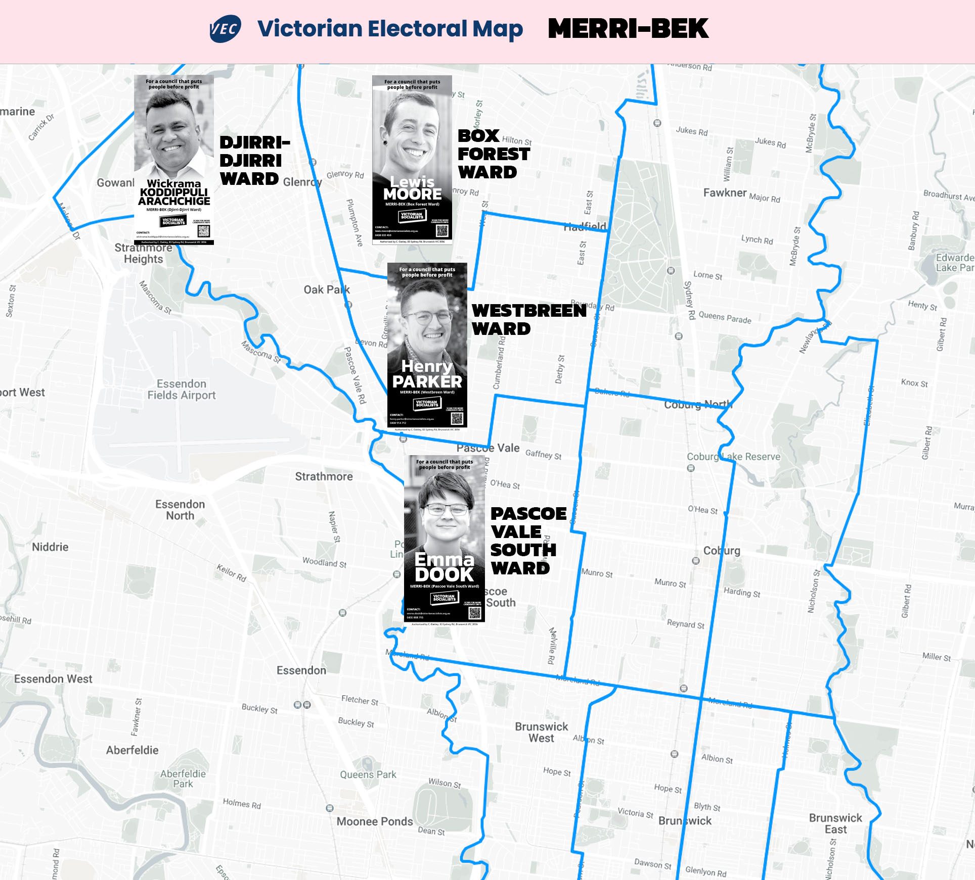 Merri-Bek Letterboxing Areas