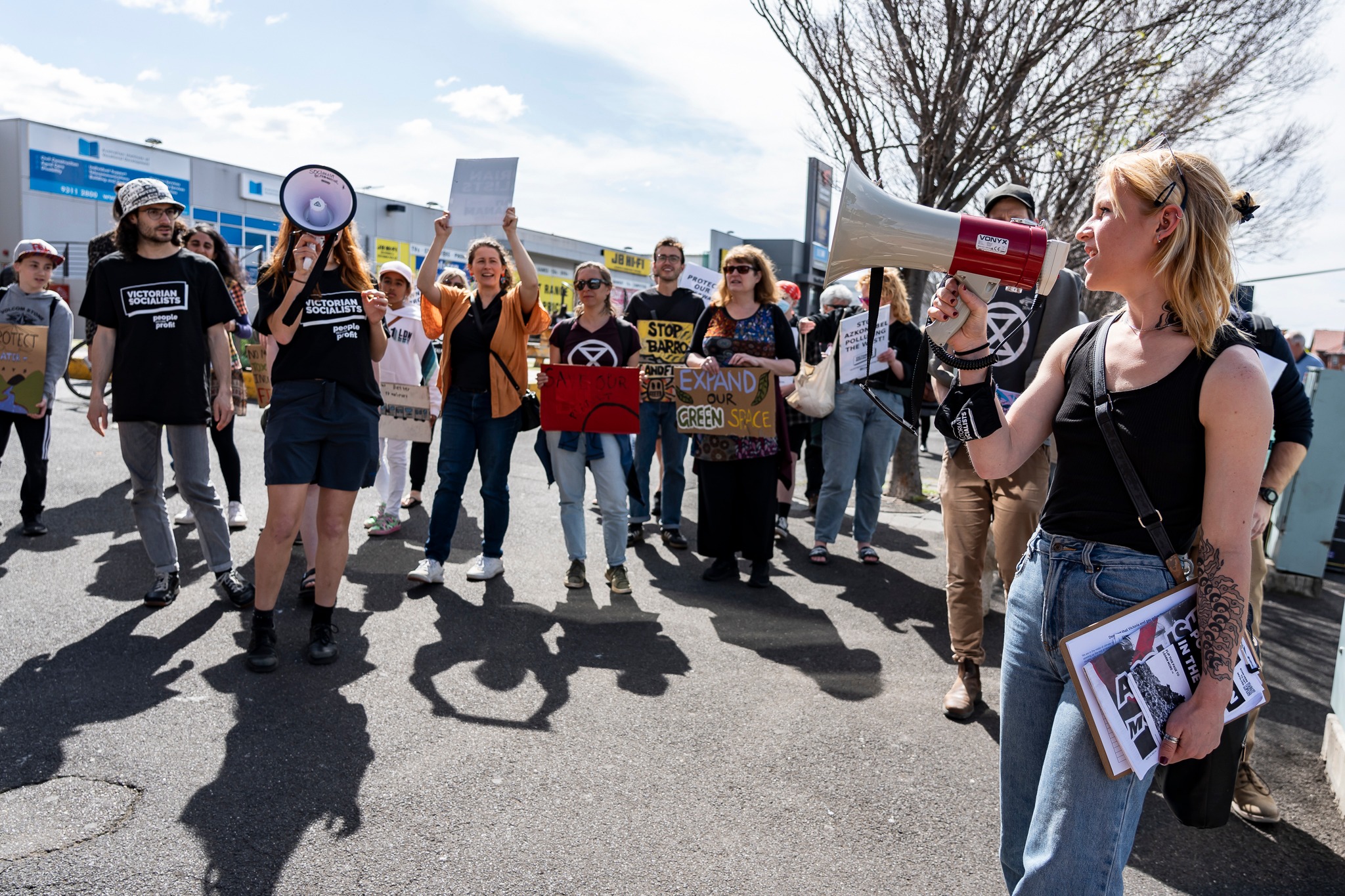 Protesters march through Sunshine