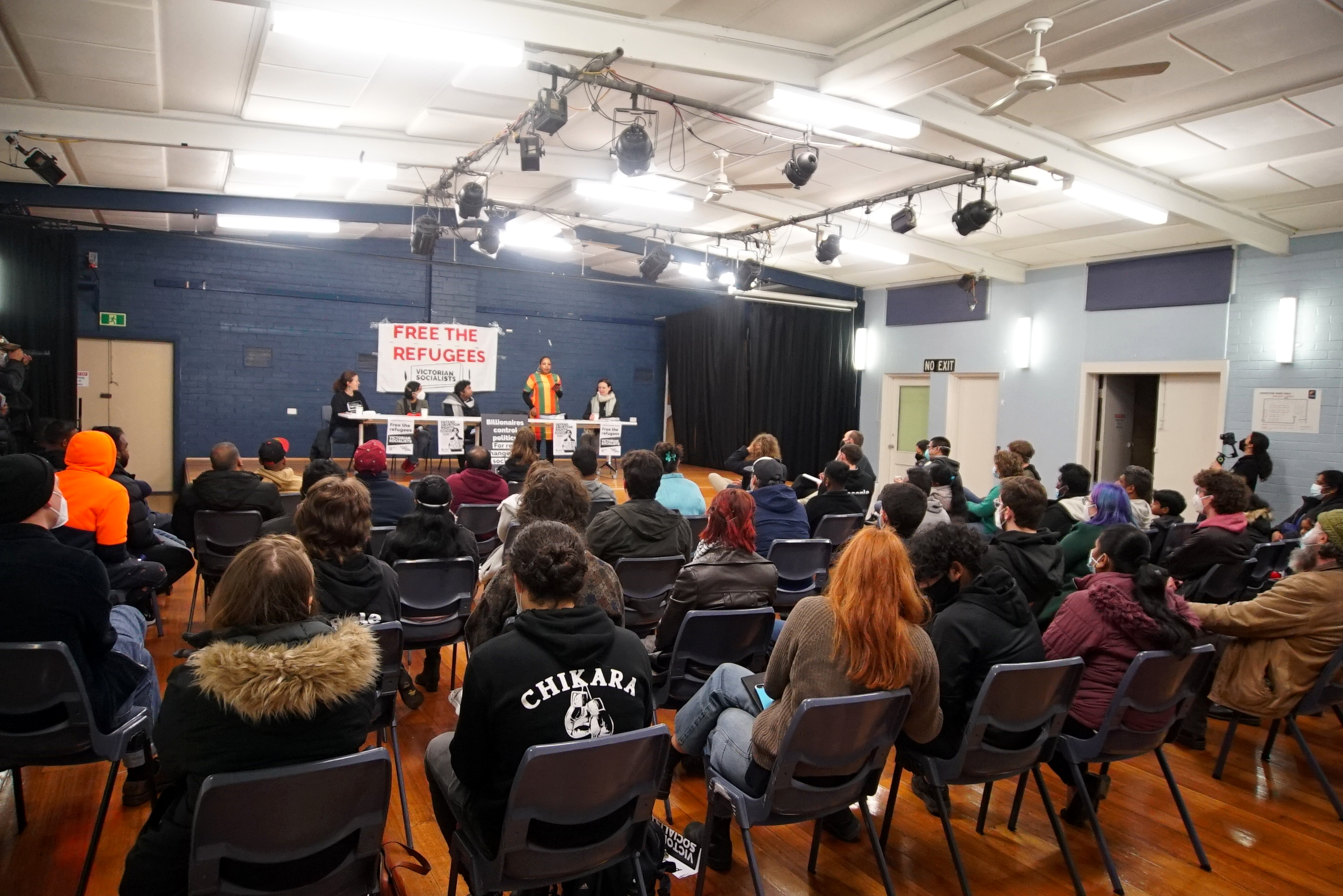 The crowd at the Victorian Socialists' refugee and migrant rights forum