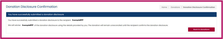 Example confirmation